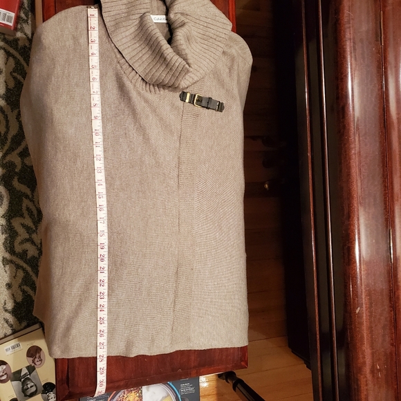 Calvin Klein Wrap Sweater with Buckle Feature - Picture 13 of 14